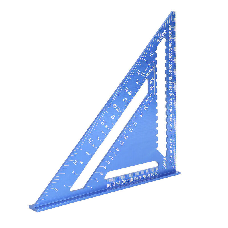 12 inch Metric Aluminum Alloy Triangular Measuring Ruler Angle Protractor