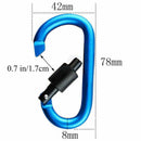 5 pcs D-ring Key Chain Aluminum Alloy Carabiner Locking Clip Hook for Campi T5B3