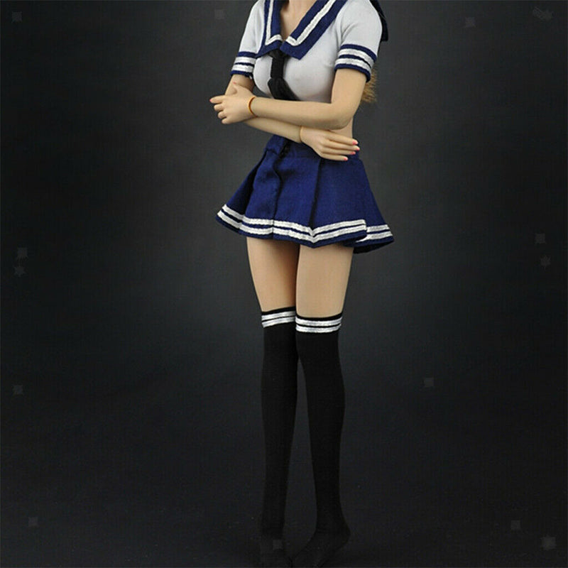 1/6 Scale Blue White JK Uniform Sailor Outfits for 12'' Female Action Figures