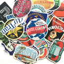 55pcs Nostalgic Hotel Stickers Graffiti Theme For Skateboard Motorcycle Luggage