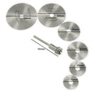 7PCS Cutting Wheel Discs Mandrel HSS Rotary Circular Saw Blades Tool Cutoff Wood