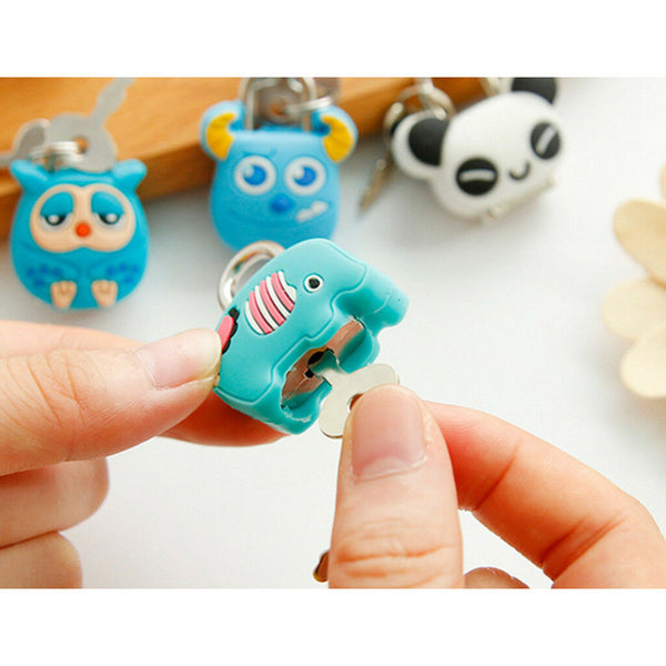 1 Set Red Owl Padlock Security Lock With Key Kid Gift Travel Lock Bag Lock