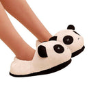 Black and white panda eyes crying face cotton slippers Men's Panda Plush Wi