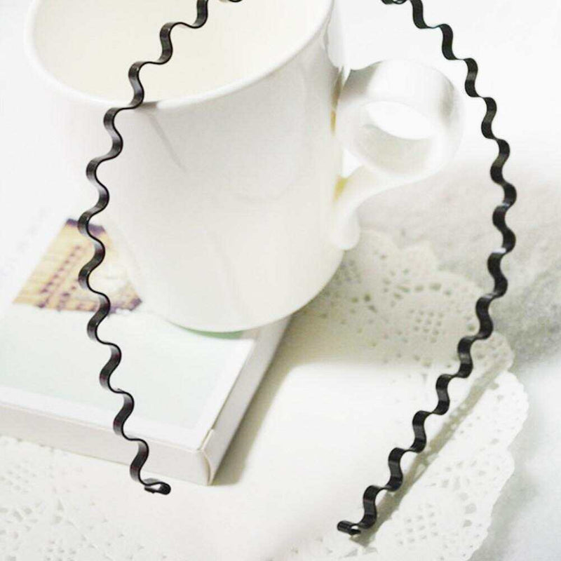 1 x Wavy Hair Head Hoop Band Black Mens Women Unisex Headband Hairbands~New I4E0