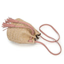 Summer Straw Bucket Bag Weave Purse Handbag Fringe Bohemian Bag Pouch pink