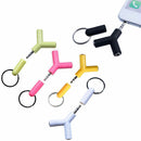 3.5mm Stereo Audio Jack Male Earphone  2 Way Y-Splitter Adapter Keyring HTA Gw