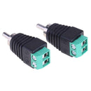 2pcs Speaker Wire Cable to Audio Male RCA Connectors Adapters Jack Plug