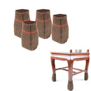 4 Pcs Knitted Furniture Socks 6.3 to 9.8 Inch Furniture Feet Caps Covers Brown