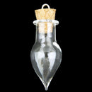 10 Glass Bottle Cork Glass Bottle Pendant, Water droplets shape S6V3