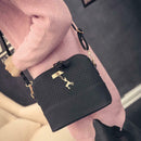 Women Fashion Crossbody Bag PU Plaid Deer Pendant Shoulder Bag(Black)
