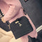 Women Fashion Crossbody Bag PU Plaid Deer Pendant Shoulder Bag(Black)