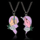 Fashion Best Buds Print Lighter Partly Heart Shaped-Necklace Pendant Gifts Hot