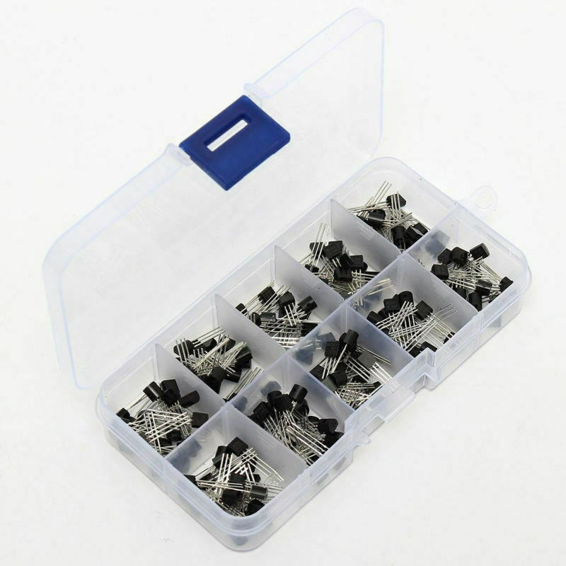 200PCS 10Types TO-92 In-line Transistor Box NPN TO-92 PNP BC337 2N2222 S8050