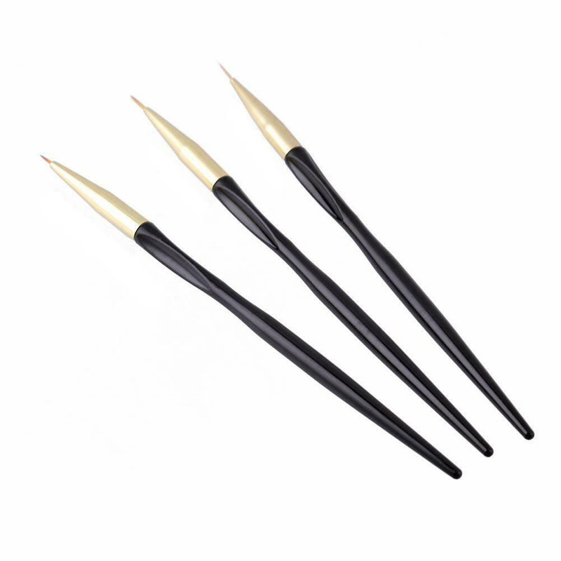 Pointed Nail Art Pen Crystal Carved UV Gel Pen Nail Decoration Tool (Black) A