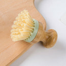 4 Pieces Bamboo Mini Scrub Brush Coconut Bristles Pot Brushes Dish Scrubber