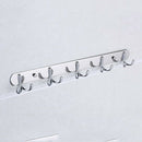 Chrome Double-deck 5 Hook Wall Hanger Coat Hat Towel Rack Bathroom Bedroom