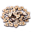 50x Wooden Love Hearts Wedding Charms Craft Scrapbook Card Embellishment 17*4mm