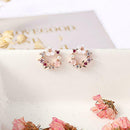 1pair Women's Crystal Rhinestone Flower Dangle Stud Earrings Jewelry