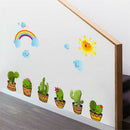 Vivid Cactus Angel Plants Flower Wall Stickers Room Window Wall Decals LJ
