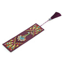 DIY Peafowl Special Shaped Diamond Painting Leather Bookmark with Tassel