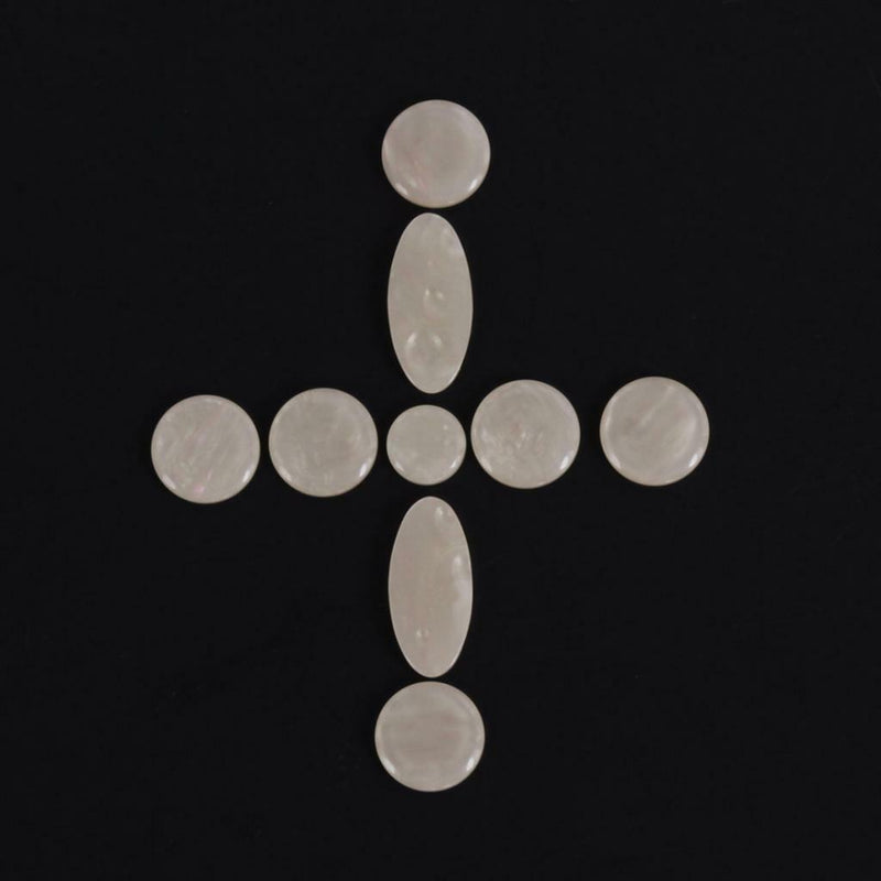 9x White Shell Key Buttons Inlays for Alto Tenor Soprano Saxophone Accessory