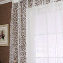 2Pcs Flocking Sheer Window Curtain Balcony Tulle Divider Panel White 1x2.8M