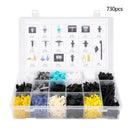 730Pcs Car Body Plastic Push Pin Rivet Fasteners Trim Clip Moulding for Ve IUE