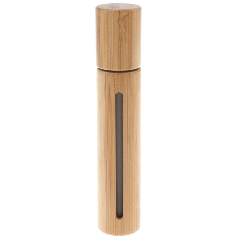 15ML Empty Bamboo Shell PP Perfume Roller Ball Bottle Case Steel Bead Head