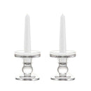 Clear Glass Pillar Candle Holder, Dual Use Taper Candle Stand for Pillar or B9M6