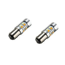 Pair 1157 BAY15D Dual Color 20 SMD 5730 LED Tail Brake Light Bulbs 12V DC