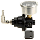 Black Universal Adjustable Aluminum Fuel Pressure Regulator W/Gauge Kit Aut