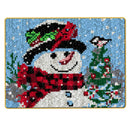 Snowman Christmas DIY Latch Hook Kit DIY Embroidery Carpet Tapestry Rug Making