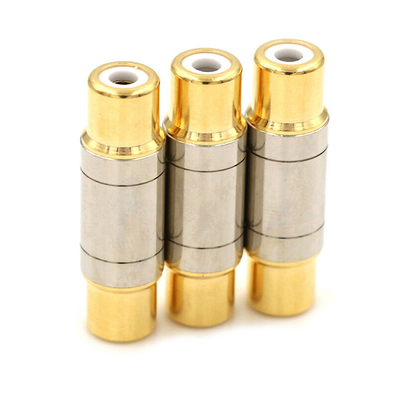 2x RCA Female Coupler Adapter Socket Connector Phono Copper Plug  JR