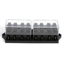 Blade Fuse Block Standard Fuse Box Holder with Clear Cover for Car (8 Way)