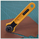 28mm Yellow Fabric Craft Roller Cutter Paper Leather Vinyl Blade Cutting Tool