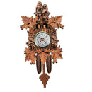 Creative Wooden Handcrafted Cuckoo Clock Carved Battery-operated Clock N