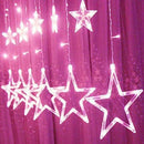 LED Star String Lights Christmas Curtain Lamps Home Room Party Decoration A