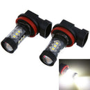 2PCS 16LED H8 H11 80W Car Fog Light Tail Driving Head Light Lamp Bulb LJ JC.
