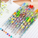 10x Assorted Color Shine Glitter Sparkled Gel Pens School Stationary 3C