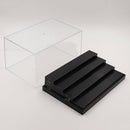 Anti-dust Arcylic 4-Step Display Case, Flat Glossy Base, Stackable Design, for