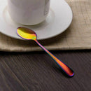 Rainbow color TeaSpoons Coffee Spoon Mini Cake Spoon Stainless Steel Set of Y2F6