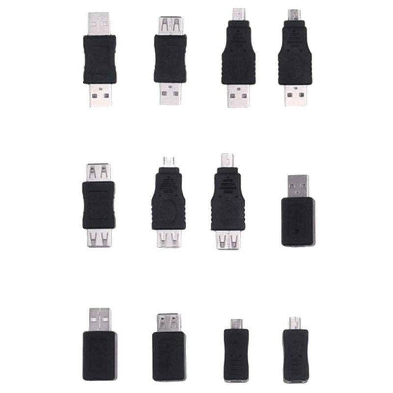 12 PCS OTG F/M USB Male To Female Micro Mini Changer USB Adapter Converter 5 Pin