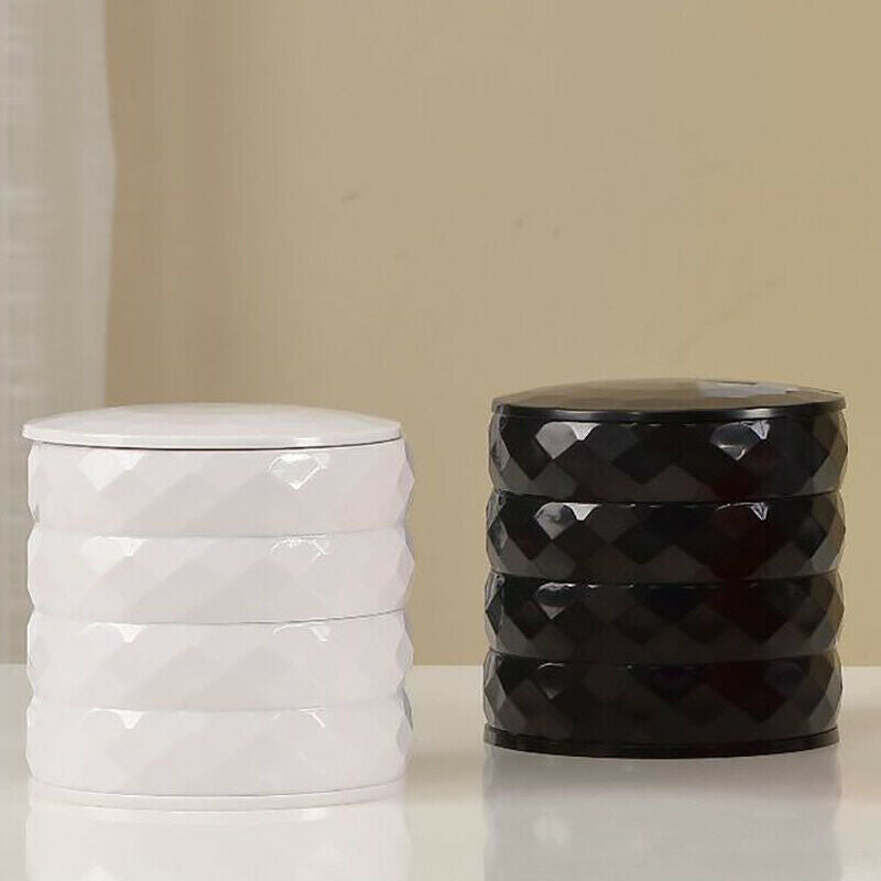 4-Tier Round Cosmetic Organizer Jewelry Storage Rotating Box Multi-Layer 36 W4O1