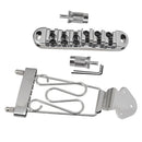 1 Pack Jazz Guitar String Tailpiece Wire Frame with Roller Saddle Bridge Black