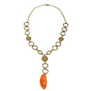 Long Necklace Acrylic Alloy Lobster Buckle Necklace Geometric Fancy Stone P