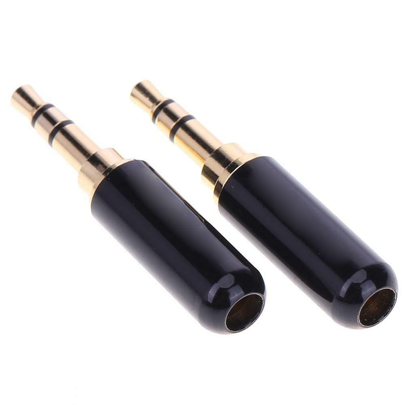 2pcs/set 3.5mm 1/8in 3-Pole Male Audio Jack Plug Stereo Headphone DIY Connectors