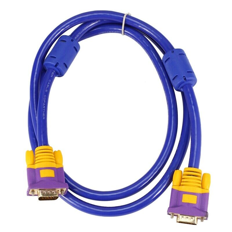 1.5M VGA Cable Male to Male 3+9  Fully Wired 15PIN for LCD CRT PROJECTOR  H4E2