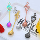 5 Pcs Stainless Steel Spoon Coffee Note Shape Music Theme Tea Stirring Spoo