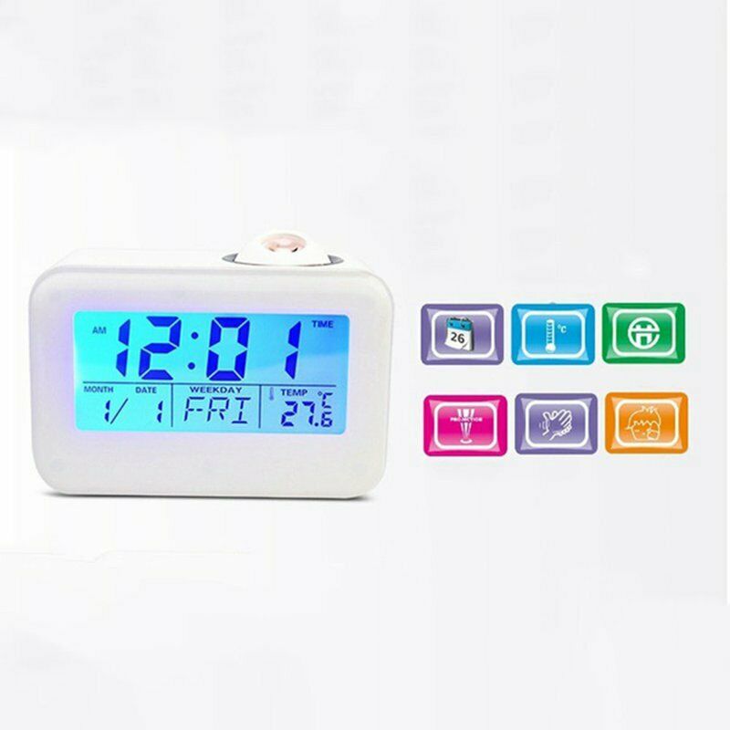 Digital Clock Electronic Lcd Projector Alarm Clock Time Temperature Digital B8P1