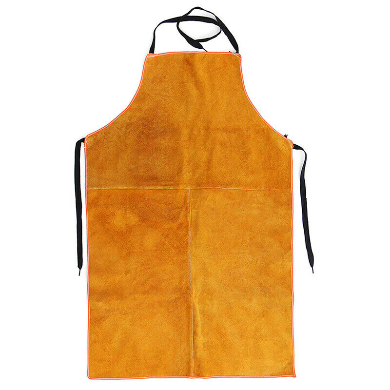 Full Cowhide Leather Electric Welding Apron Bib Blacksmith Apron Yellow Ele G8W8